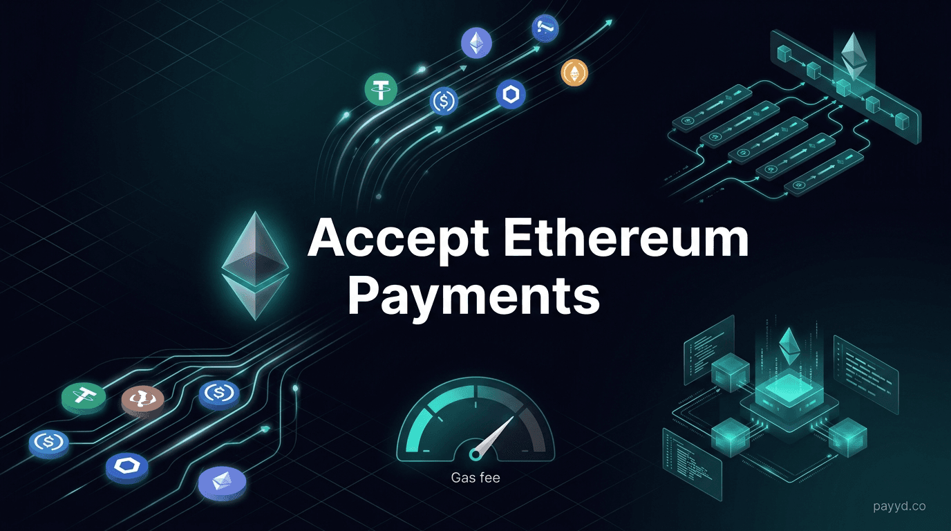 How to Accept Ethereum Payments: ETH, ERC-20 Tokens & Layer 2s