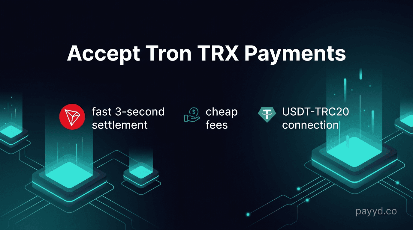 How to Accept Tron (TRX) Payments — $0.50 Fees, 3-Second Settlement