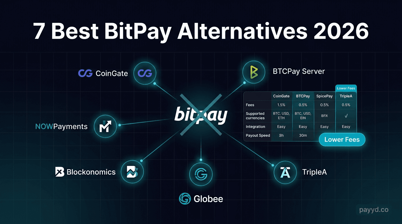 7 Best BitPay Alternatives in 2026 — Cheaper, Faster, Less KYC