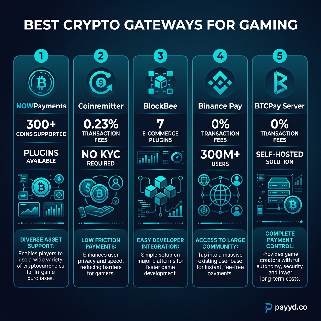 5 best crypto payment gateways for gaming