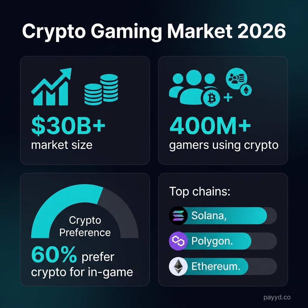 Crypto gaming market 2026: $30B+, 400M gamers