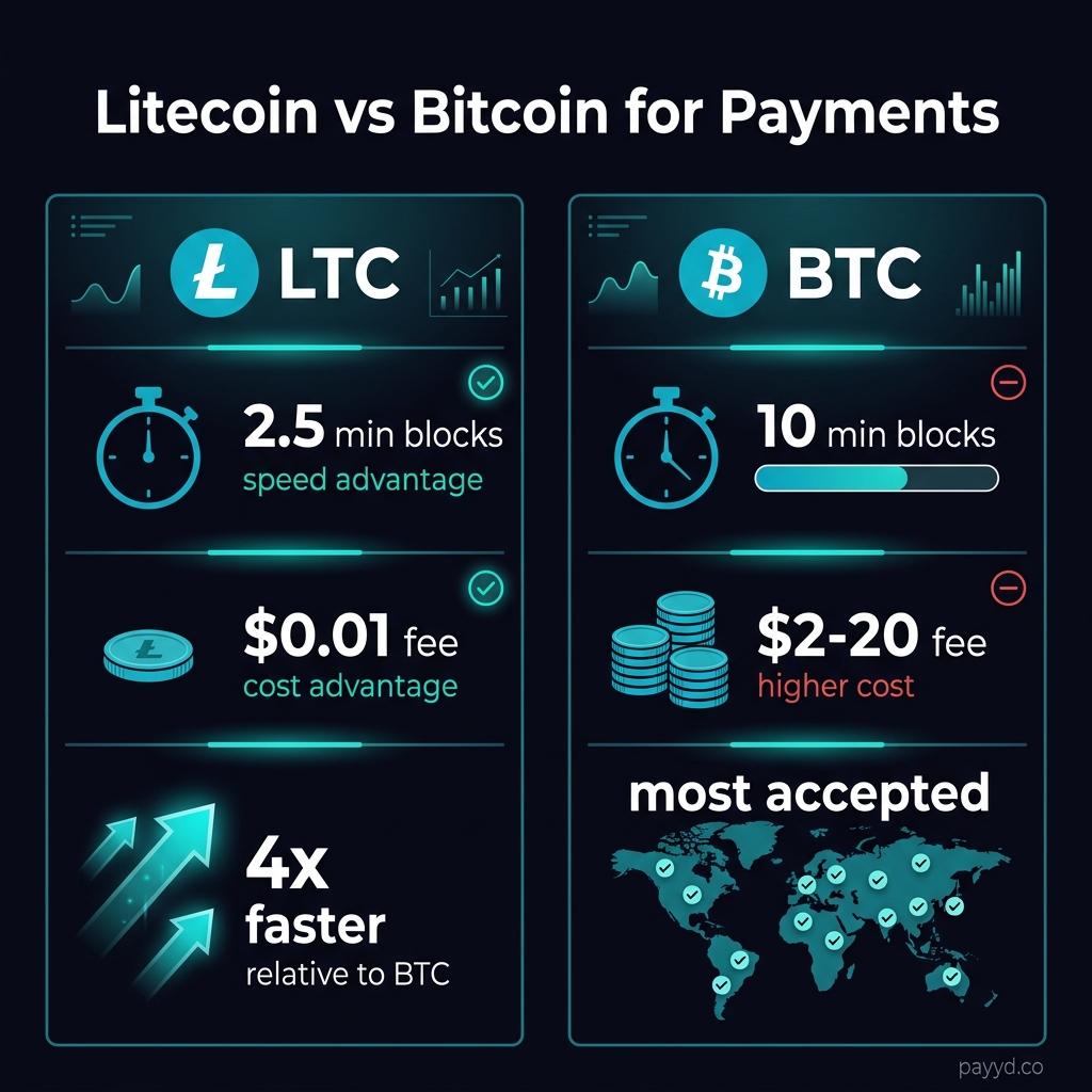 Litecoin vs Bitcoin for payments comparison
