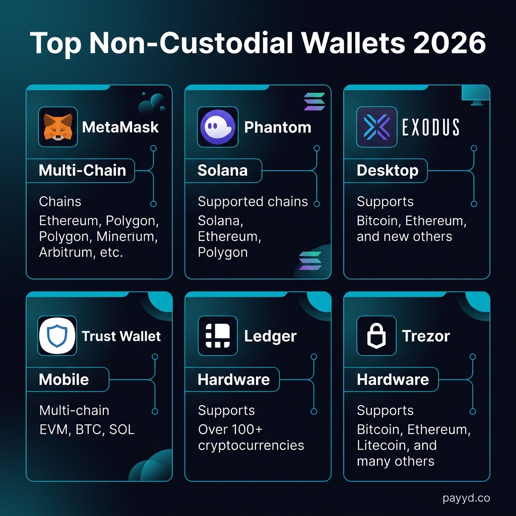 Top non-custodial wallets compared