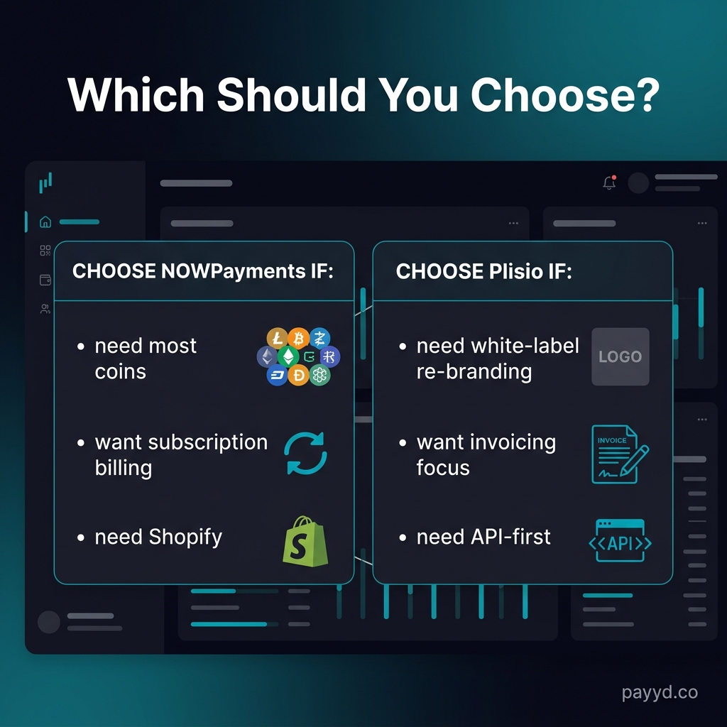 NOWPayments vs Plisio verdict and recommendations
