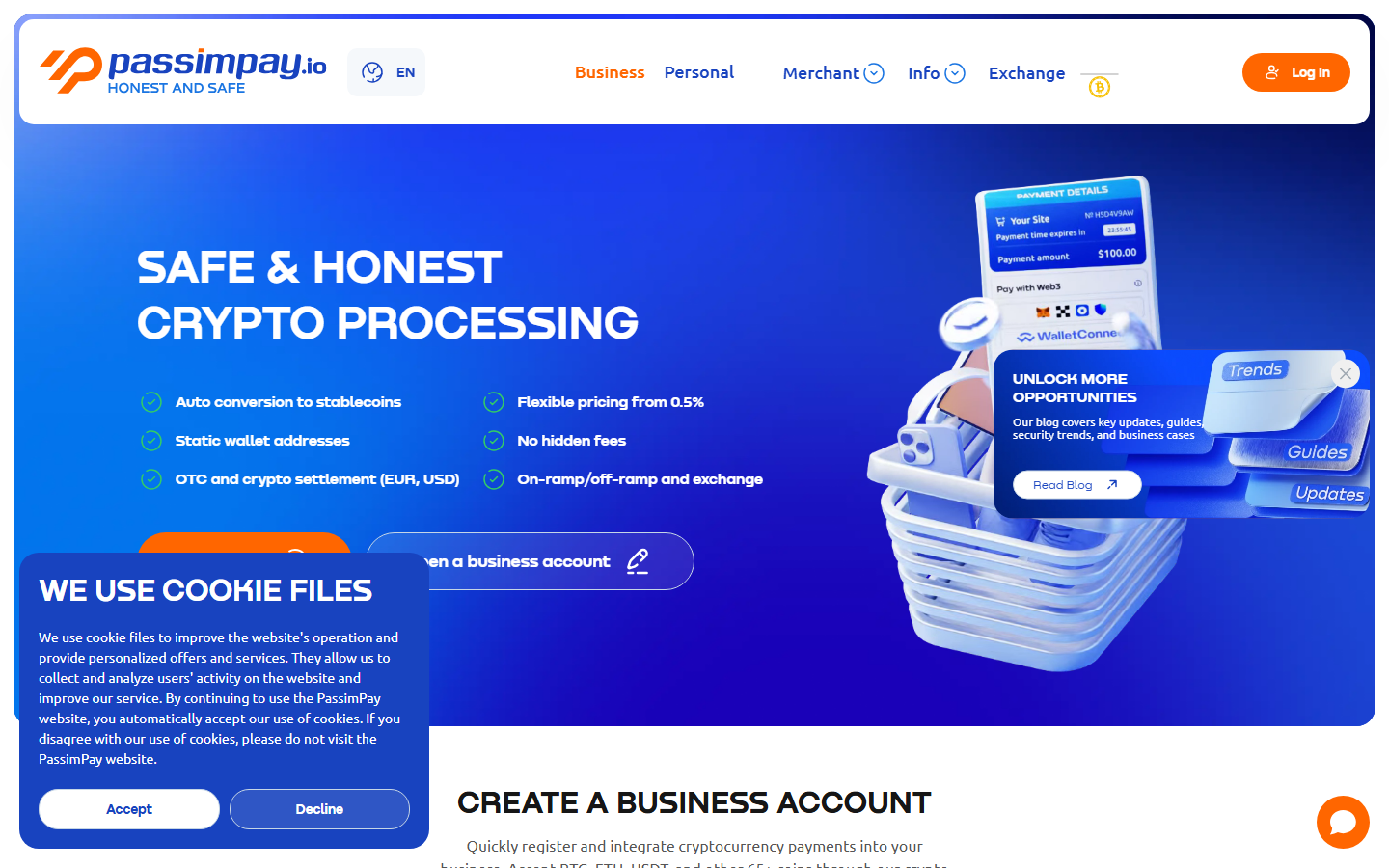 PassimPay crypto payment gateway homepage